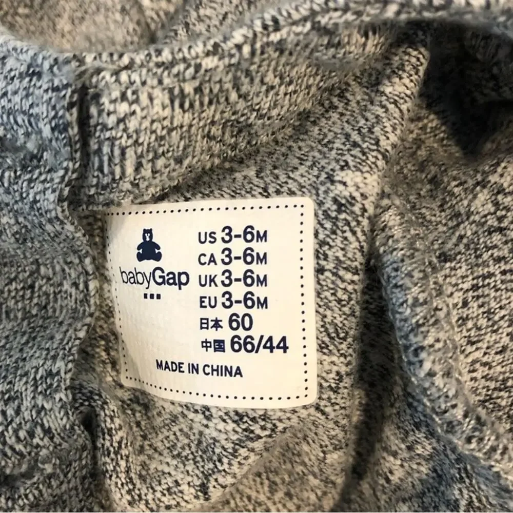 Baby gap grey long sleeve one piece with ruffles